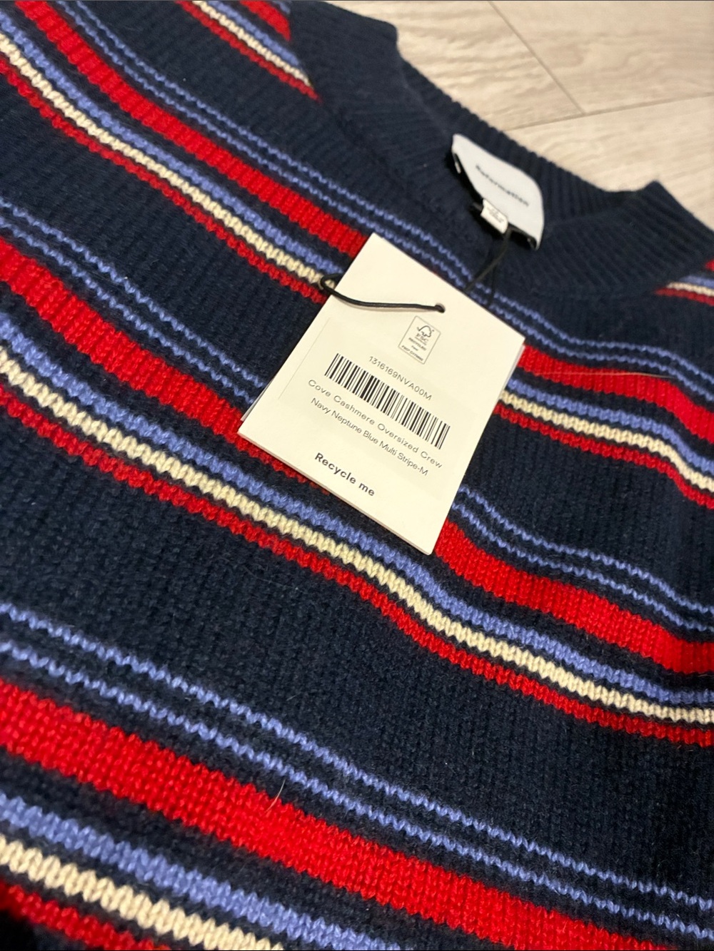 Brand New Reformation Cove Cashmere Oversized Crew